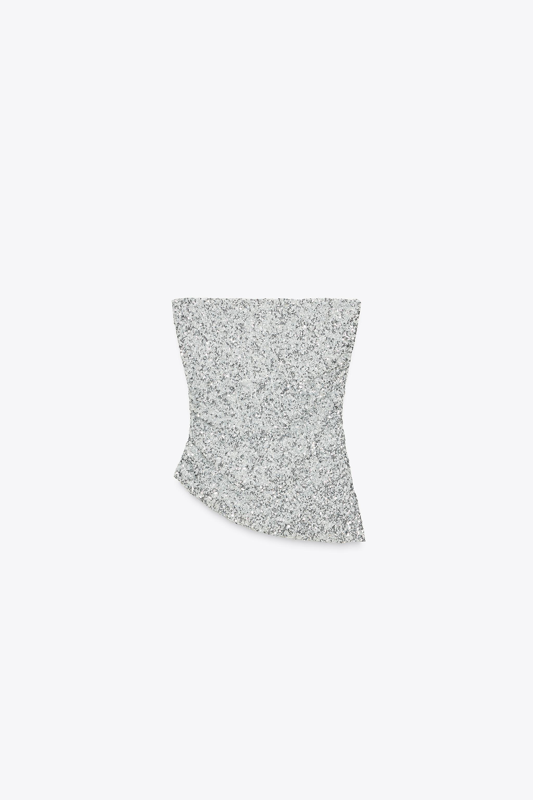 TOP BUSTIER À PAILLETTES