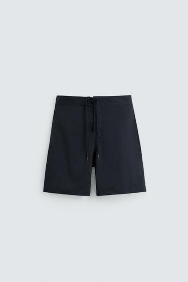 CALÇÕES DE BANHO COMPRIDOS - Azul-marinho-escuro da Zara
