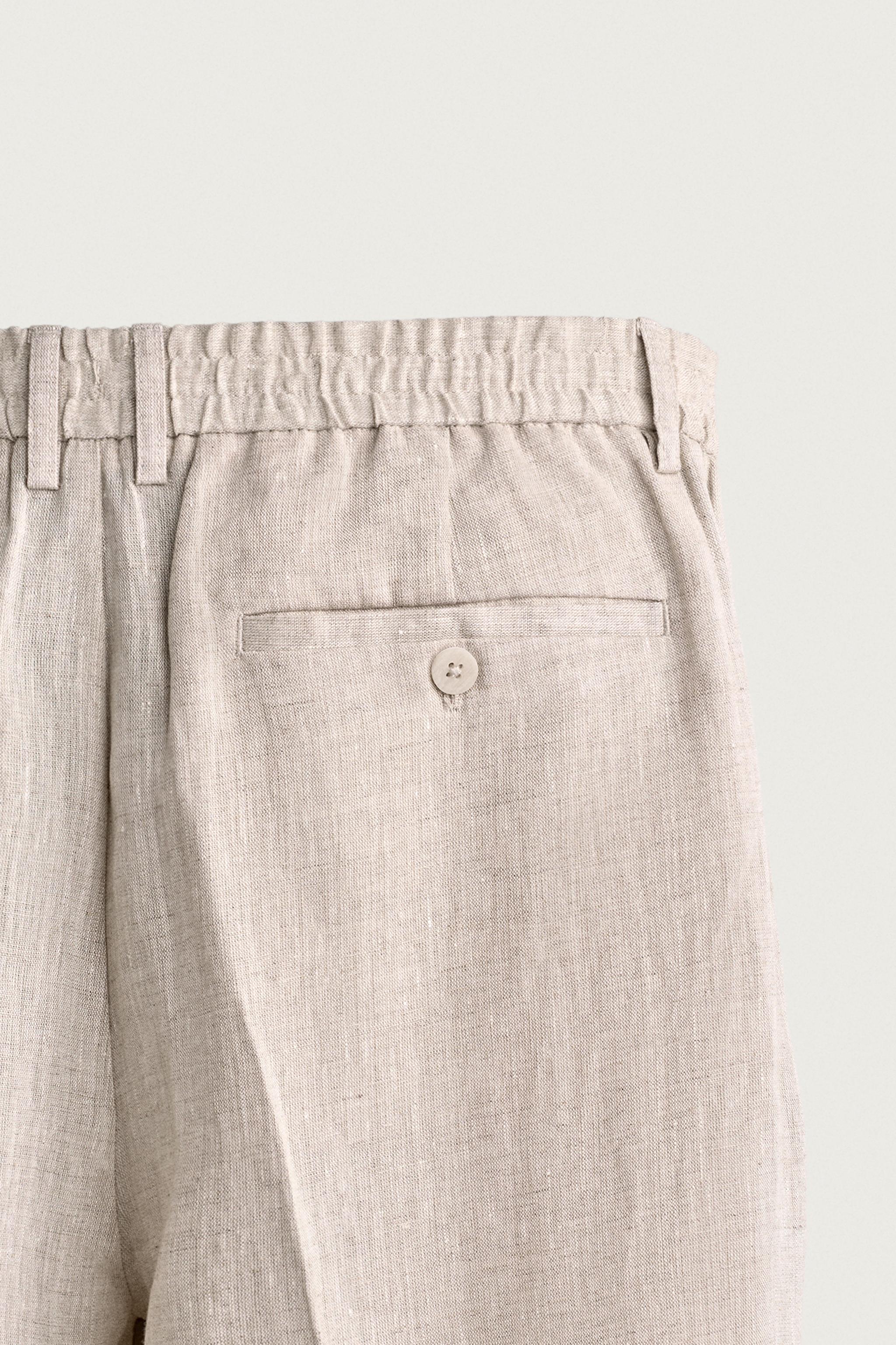 PANTALON REGULAR FIT 100 % LIN