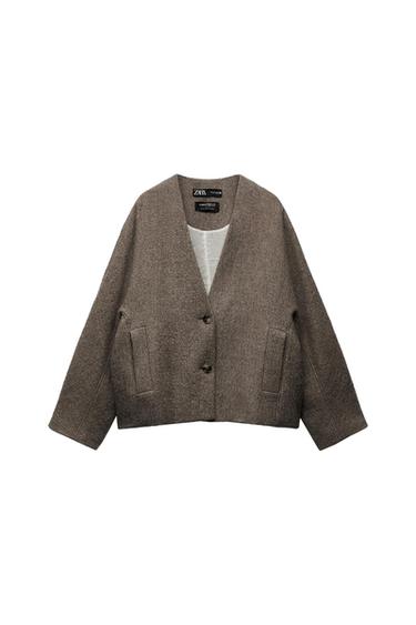 ZW COLLECTION STRAIGHT FIT MANTECO WOOL JACKET