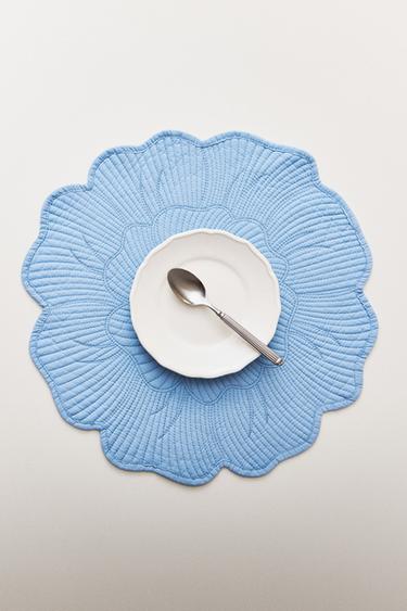 TOVAGLIETTA AMERICANA IMBOTTITA A FIORE - Blu di Zara