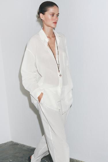 ZW COLLECTION OVERSIZE SHIRT - White by Zara