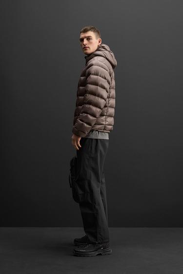 VESTE DOUDOUNE À CAPUCHE - Marron clair de Zara - Image 3