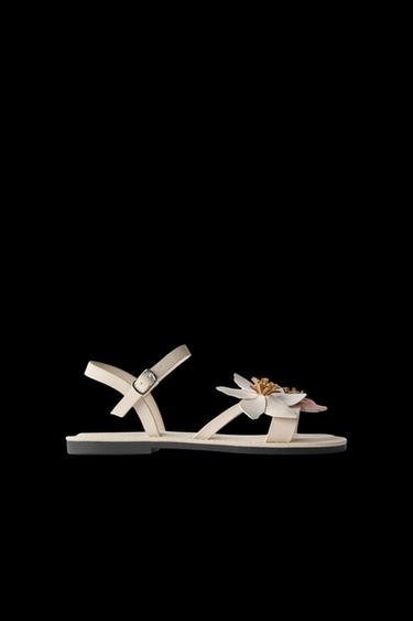 Zara 3D FLOWER SANDALS - Off White - Image 0