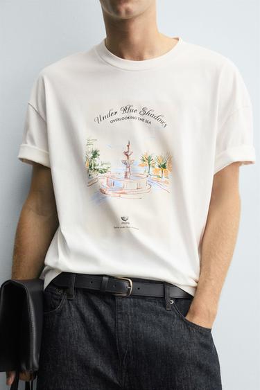 EMBROIDERED PRINT T-SHIRT - White by Zara - Image 4