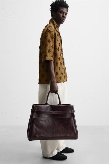 CHEMISE EN JACQUARD À TEXTURE - Marron de Zara - Image 5
