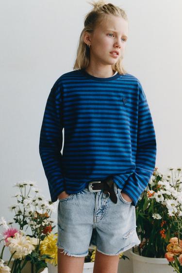 RIPPED DENIM BERMUDA SHORTS - Light blue by Zara