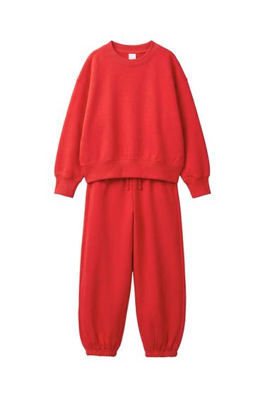 SWEATSHIRT AND JOGGER TROUSERS SET - Red by Zara