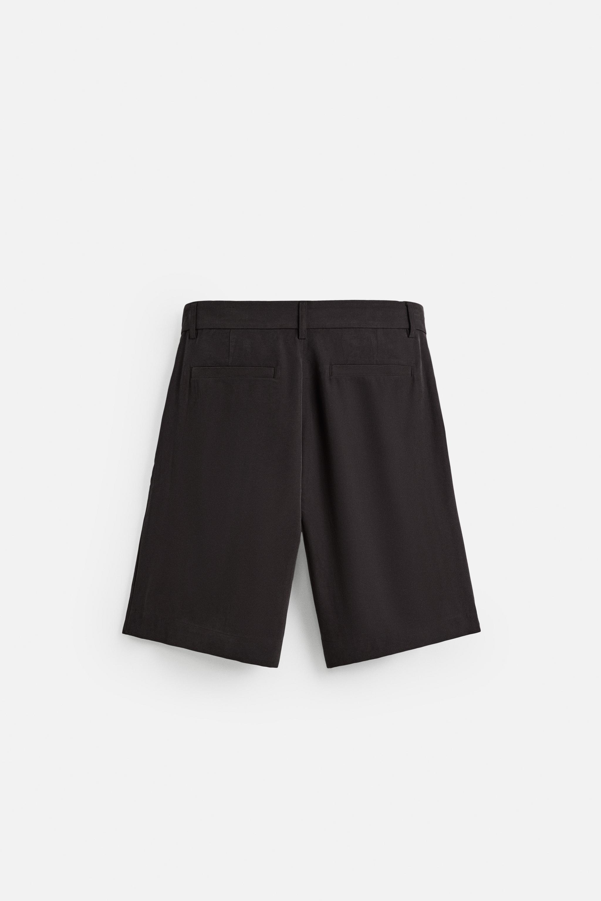 ★COOR★ Wide pleated bermuda shorts black CXD3PT08V-BLK PLEATED WIDE LEG BERMUDA SHORTS - Indigo | ZARA United States