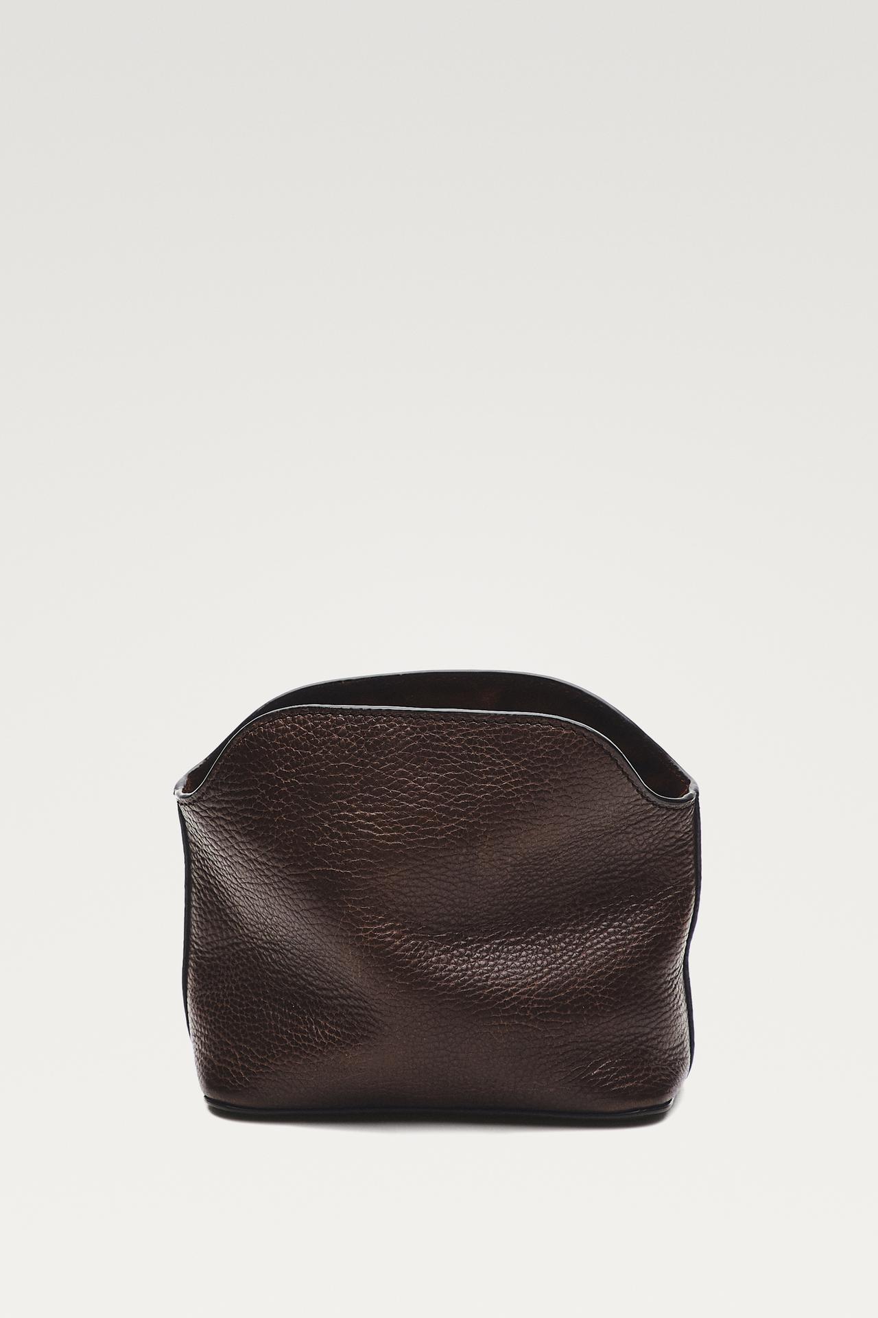 Mini nappa leather handbag — Brown