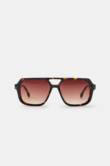 LUNETTES DE SOLEIL AVIATEUR EN ACÉTATE - Marron de Zara - Image 1