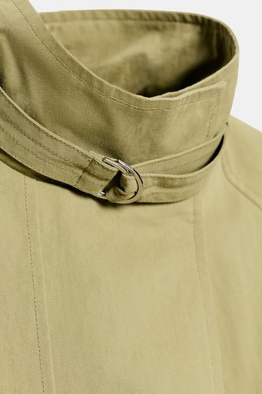 BLOUSON COL MONTANT AVEC CEINTURE - Kaki clair de Zara - Image 10