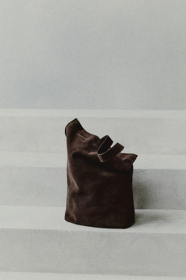 Zara LEATHER BACKPACK - Brown