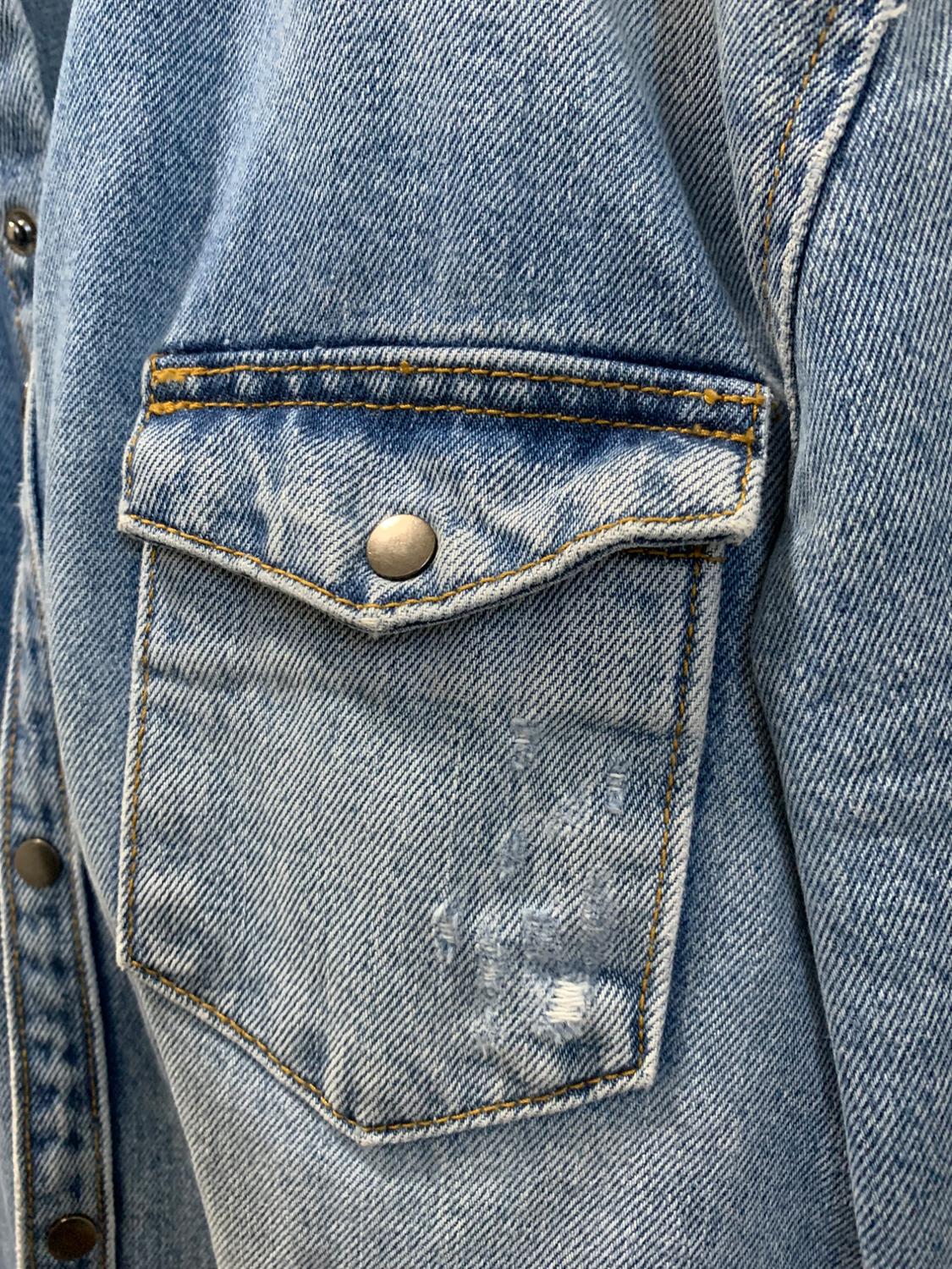 RIPPED DENIM OVERSHIRT - Image 5