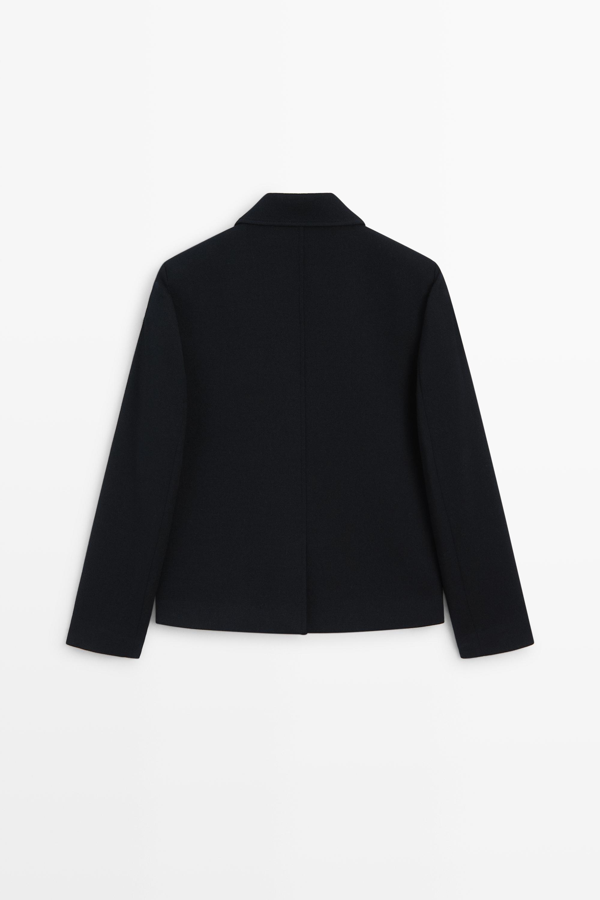 Wool blend jacket with pocket detail