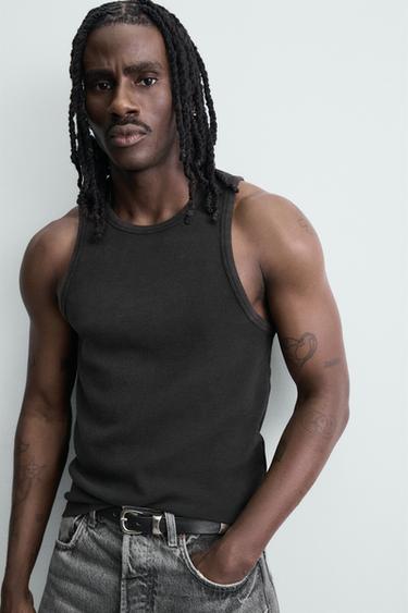 FADED RIB TANK TOP - Dark brown by Zara - Image 6