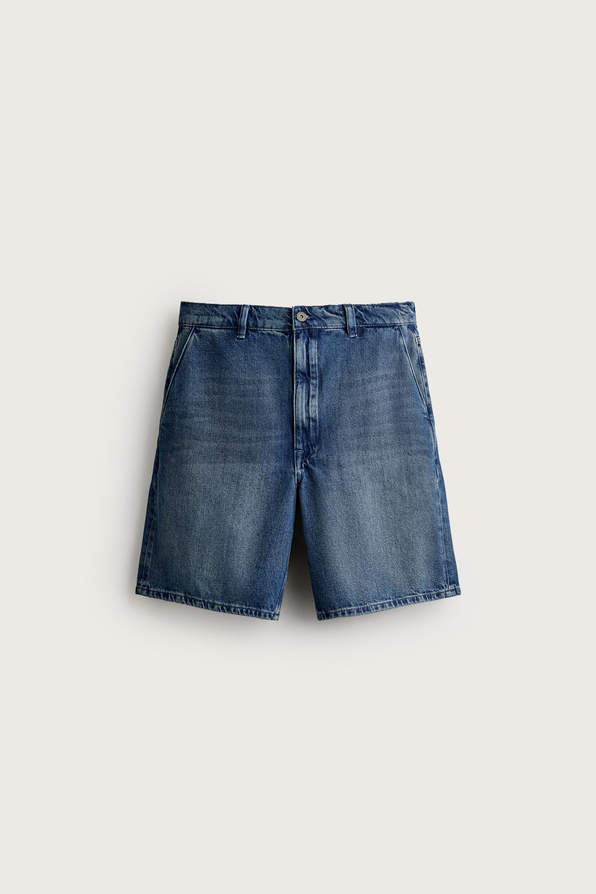 WAXED FINISH STRAIGHT FIT JEANS — Mid-blue