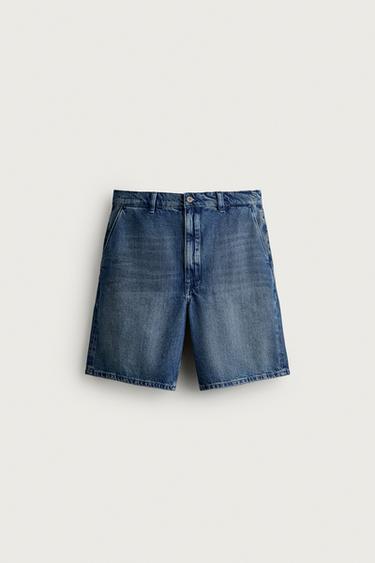 Zara WAXED FINISH STRAIGHT FIT JEANS - Mid-blue