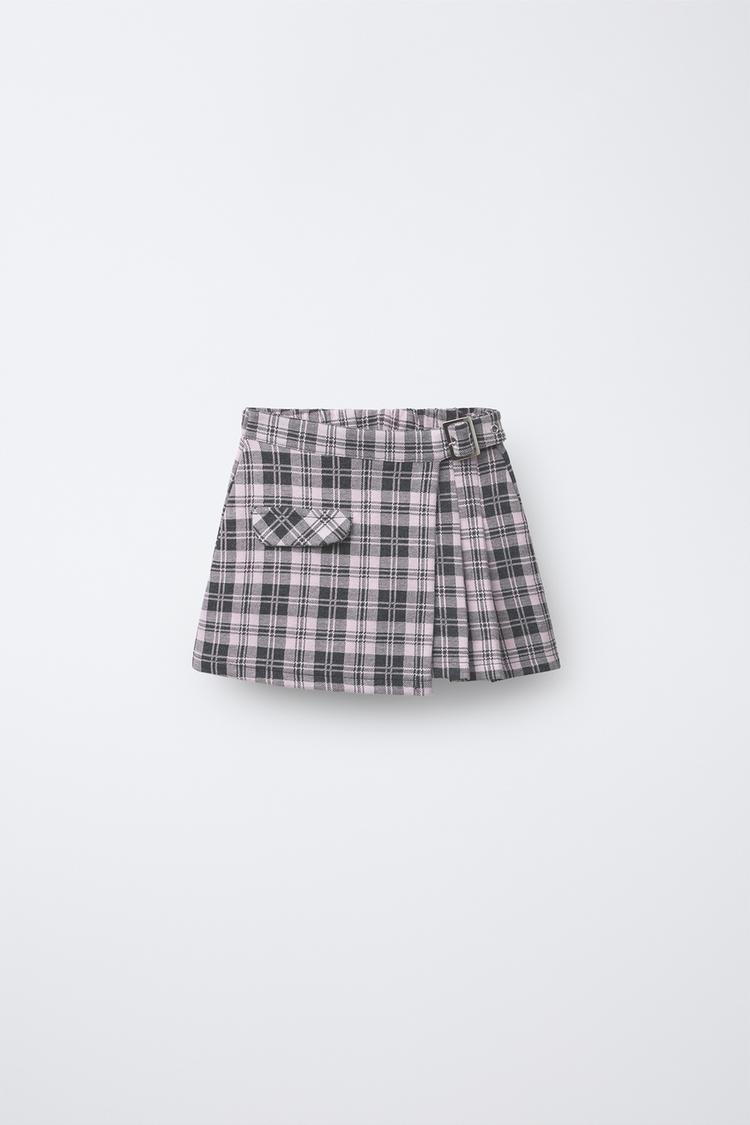 Falda Corta Cuadros Zara FALDA BERMUDA CUADROS Rosa ZARA España