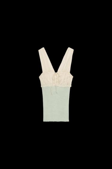 콤비 탑 - Zara의 라이트 블루 - 이미지 0