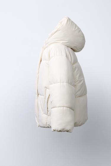 HOODED PADDED JACKET - Ecru by Zara - Image 2
