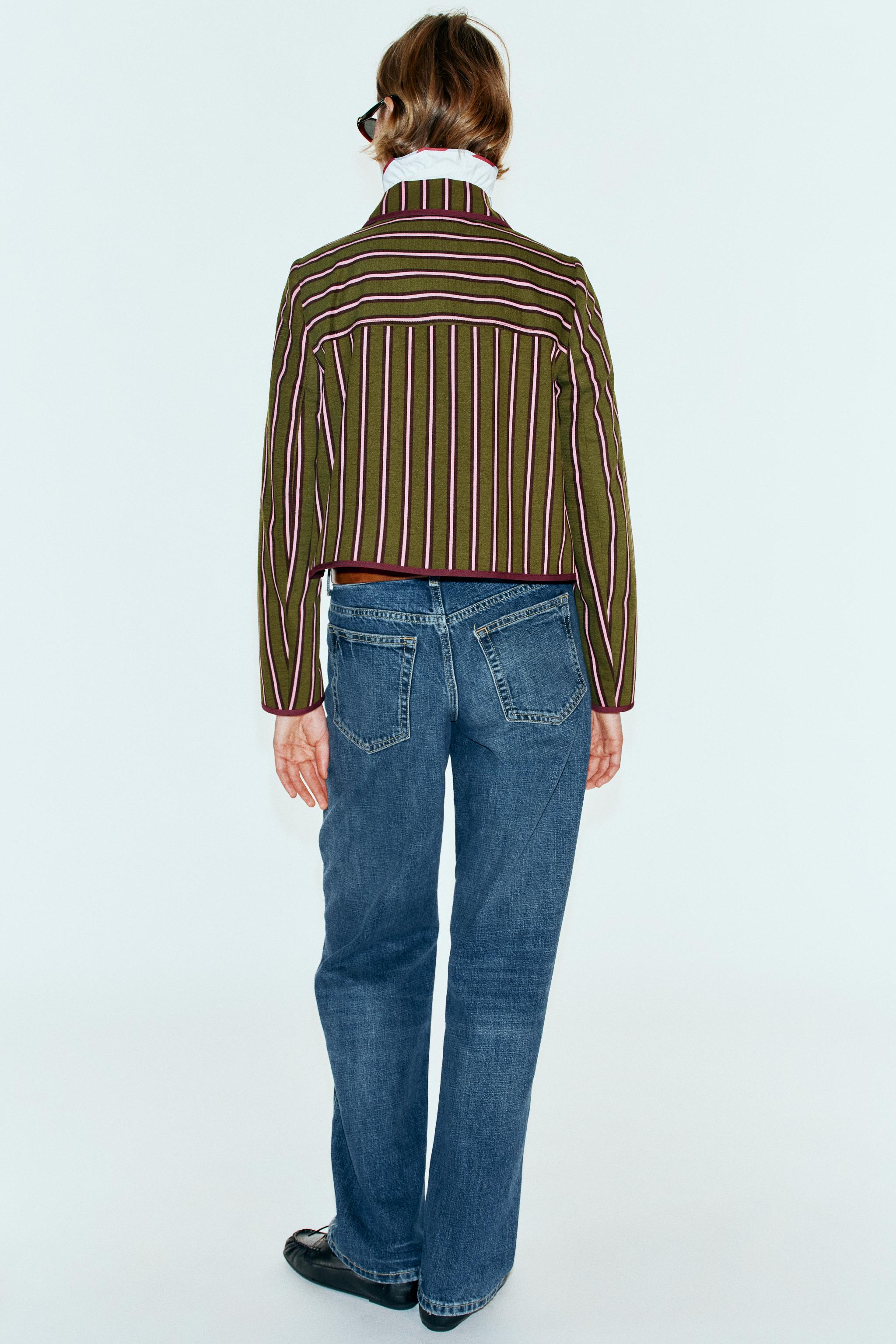 blouson croisé rayures