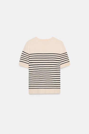 STRIPED SHORT SLEEVE KNIT JUMPER - striped by Zara - Image 5