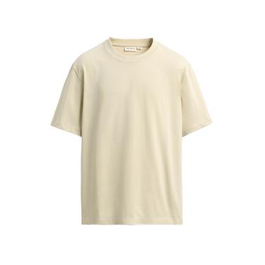 Zara HEAVYWEIGHT SHORT SLEEVE T-SHIRT - Pastel yellow