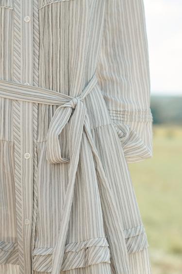 ROBE ROMANTIQUE AVEC CEINTURE LIMITED EDITION - rayures de Zara - Image 3
