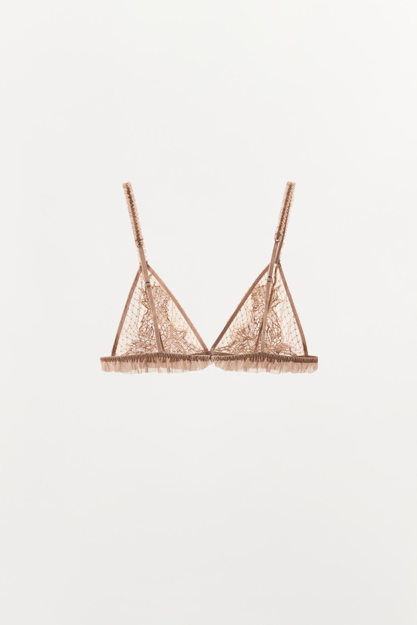 Бра, вышивка, сетка — Zara, цвет: Розовый / Белый — фото 5
