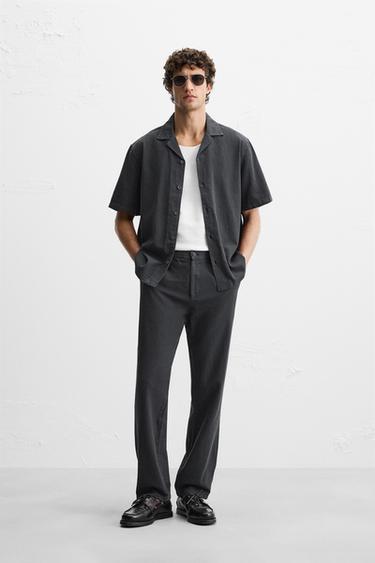 PANTALÓN ALGODÓN - LINO - Carbón de Zara - Imagen 0