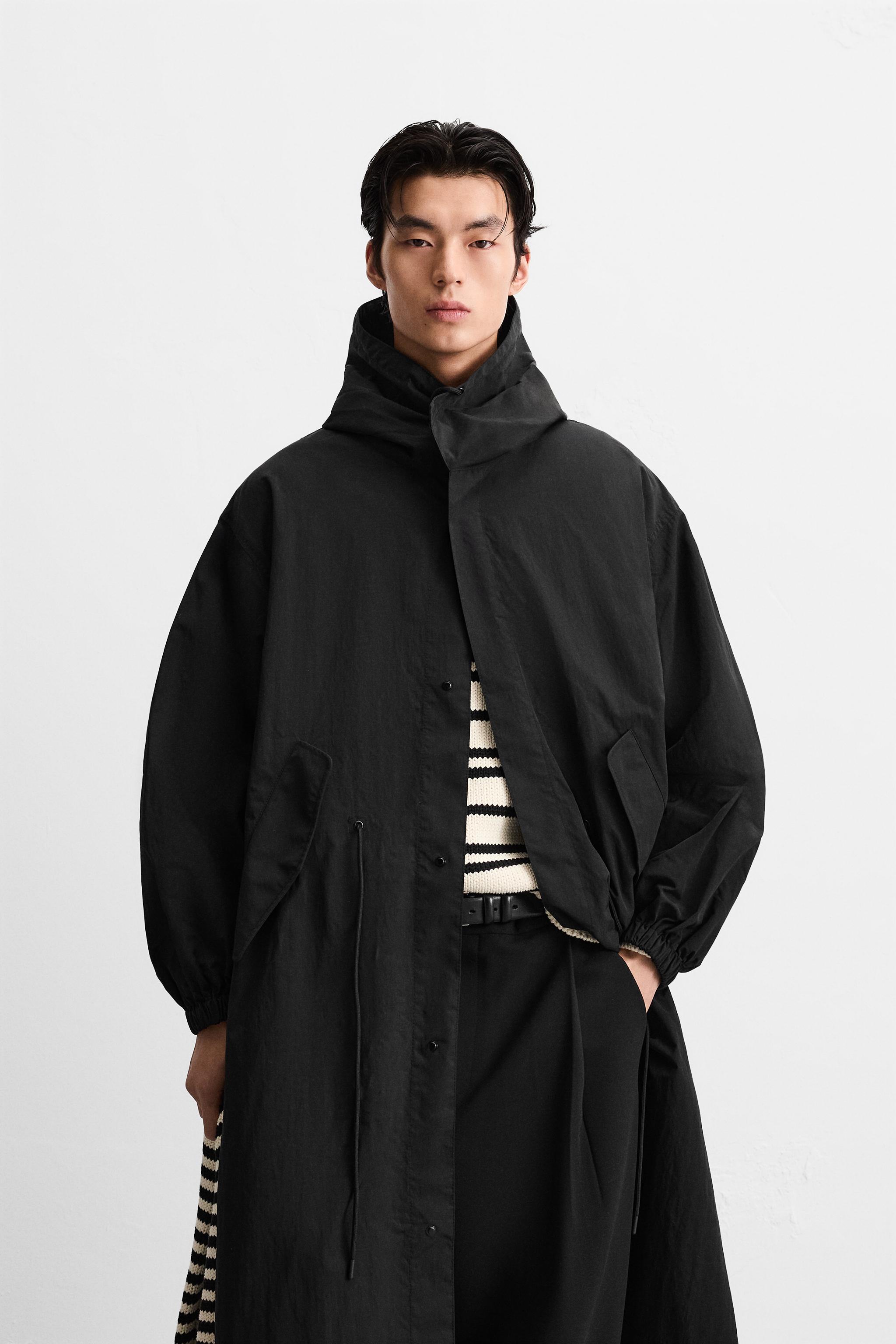 オーバーサイズフィットテクニカルパーカ - ブラック | ZARA