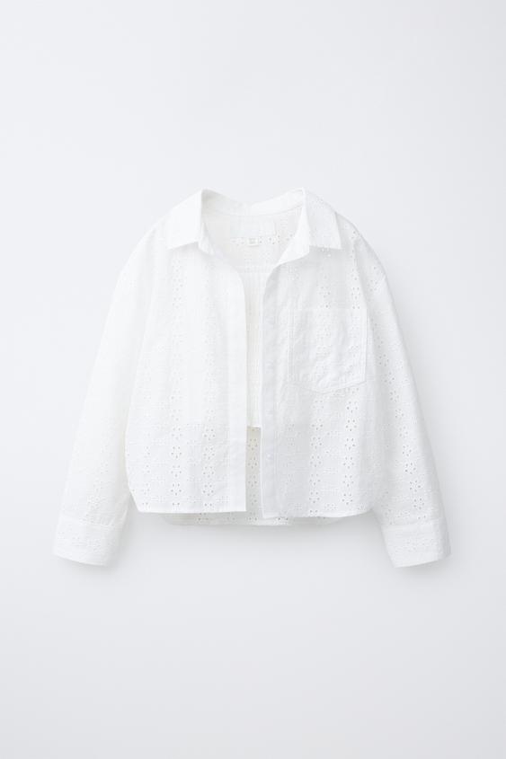 PACK CAMISA CON TOP SCHIFFLY - Blanco roto de Zara - Imagen 0