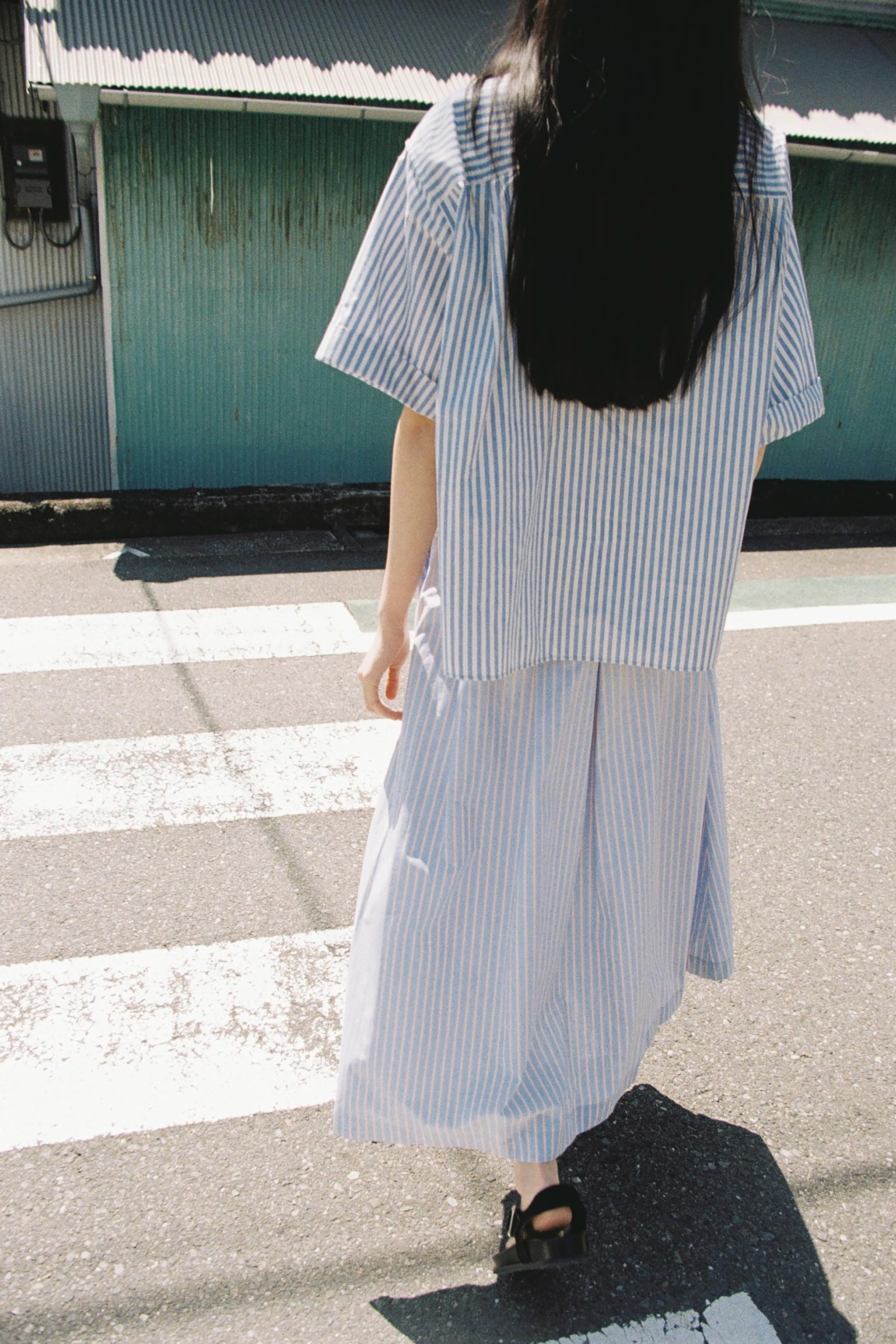 ブラウス シャツ ブルーストライプ ポプリンシャツ レディース ZARA - 春新作 ストライプ オーバーサイズ シャツ ポプリン ZARA