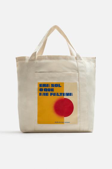 BOLSO SHOPPER TEJIDO - Multicolor de Zara