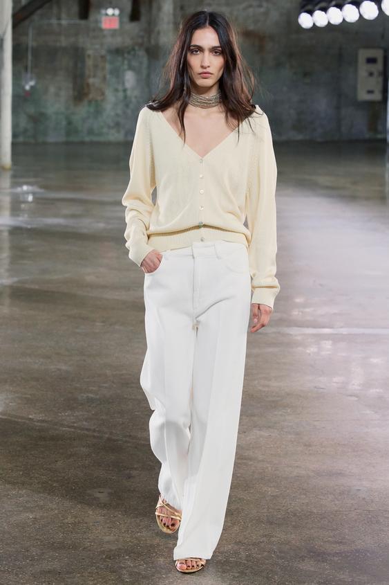 Wide Leg Pantalones Blancos Zara Mujer 2019 Wide Leg Jeans