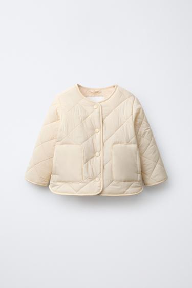 WATER-REPELLENT FAUX SHEARLING NYLON JACKET - Ecru by Zara - Image 0