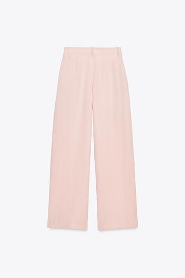 PANTALON LARGE À PINCES - Rose de Zara - Image 7