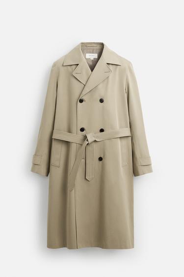 WATERAFSTOTENDE MANTECO TRENCHCOAT - Taupe van Zara