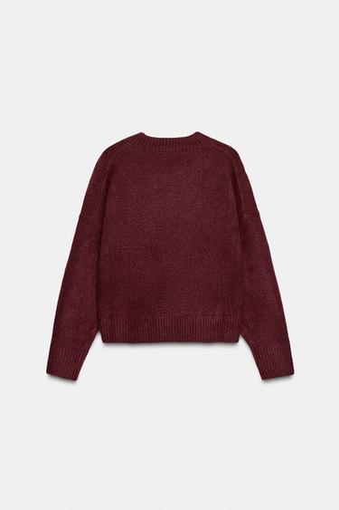 SOFT KNIT JUMPER - Burgundy by Zara - Image 6