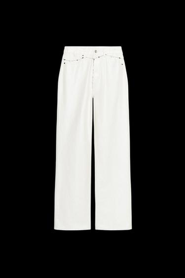 JEANS Z1975 PERLMUTTEFFEKT GÜRTEL - Cremefarben von Zara - Bild 0