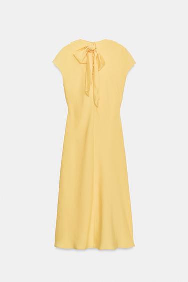 ZW COLLECTION FLOWING MIDI DRESS - Yellow by Zara - Image 6