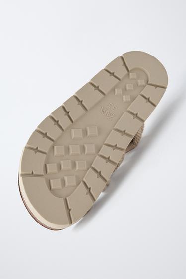 ROPE DETAIL LEATHER SANDALS - Sand Brown by Zara - Image 7