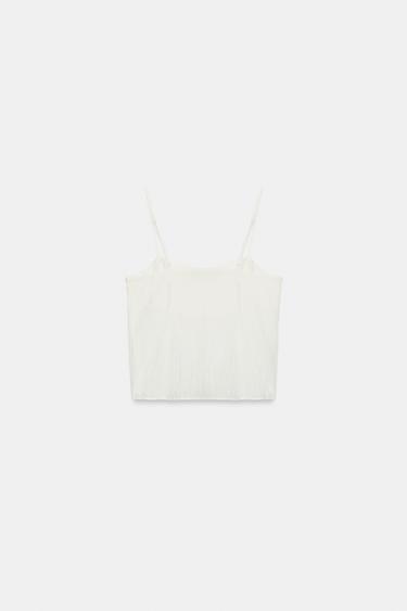 EMBROIDERED STRAPPY TOP - White by Zara - Image 5