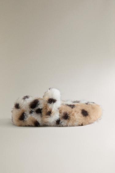 CHILDREN'S FAUX FUR SHOES - Brown by Zara - Image 0