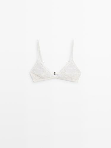 Zara Lace bralette with scalloped details - Ecru