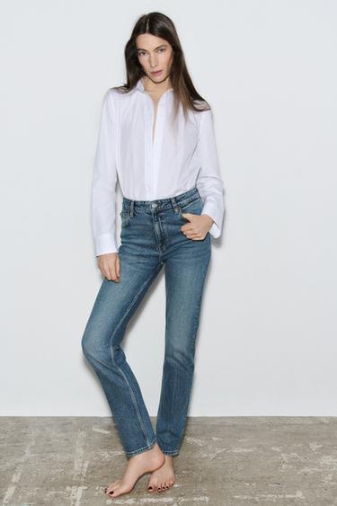 Zara HIGH WAIST SKINNY JEANS ZW COLLECTION - Faded blue