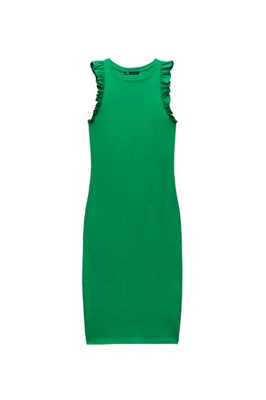 FRILLED MIDI DRESS