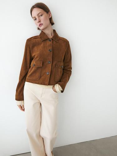 Zara Suede leather jacket - Brown