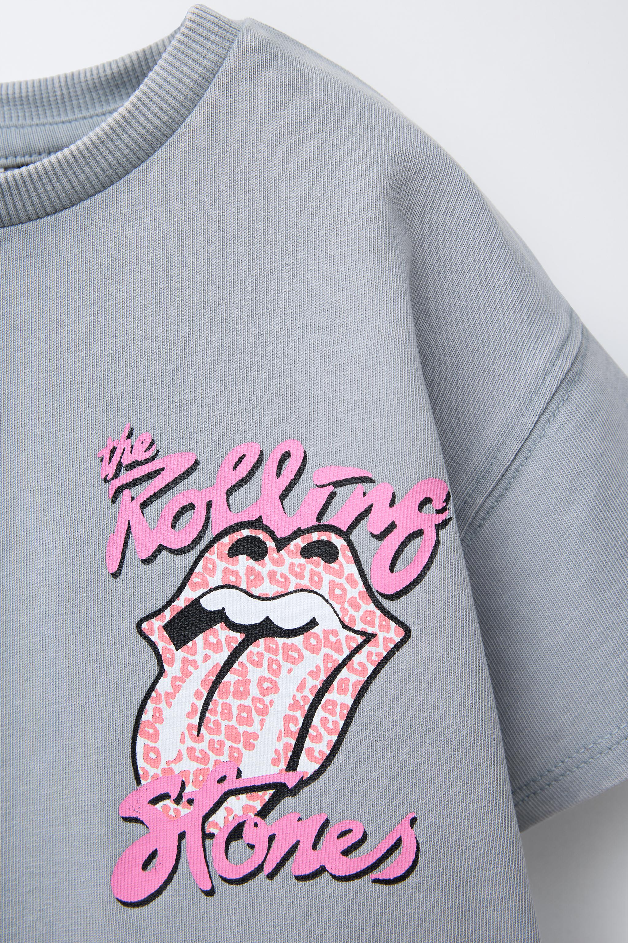 HEAVY WASHED EFFECT ROLLING STONES © T-SHIRT - Grayish